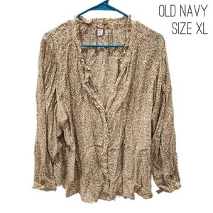 Cream and yellow floral blouse, Old Navy, size XL